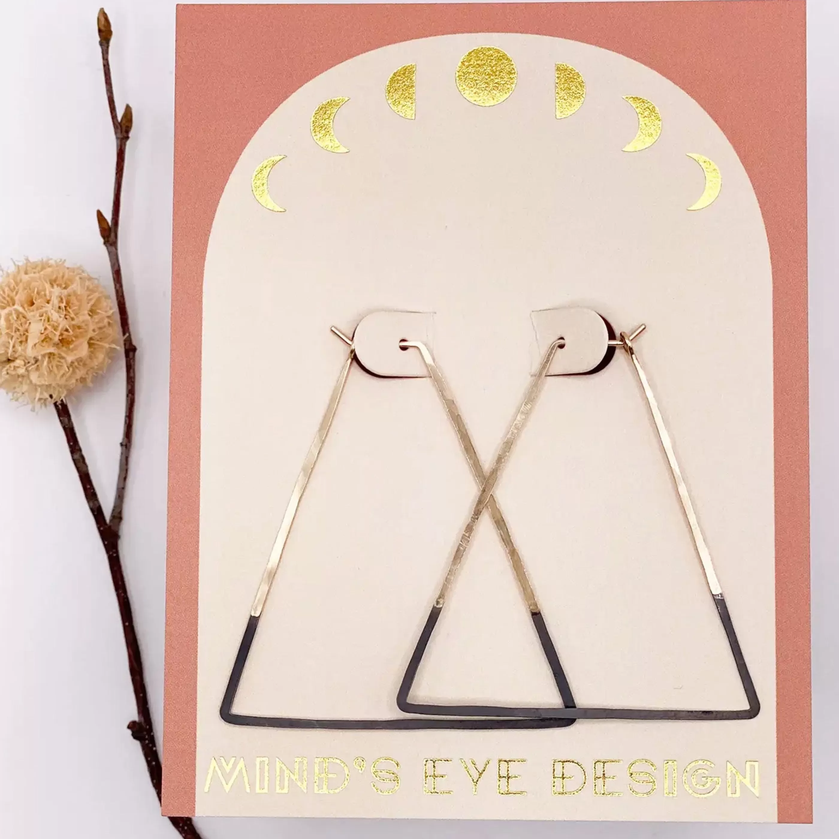 Mind's Eye Design Jewellery>Patina Dipped Triangle Hoops