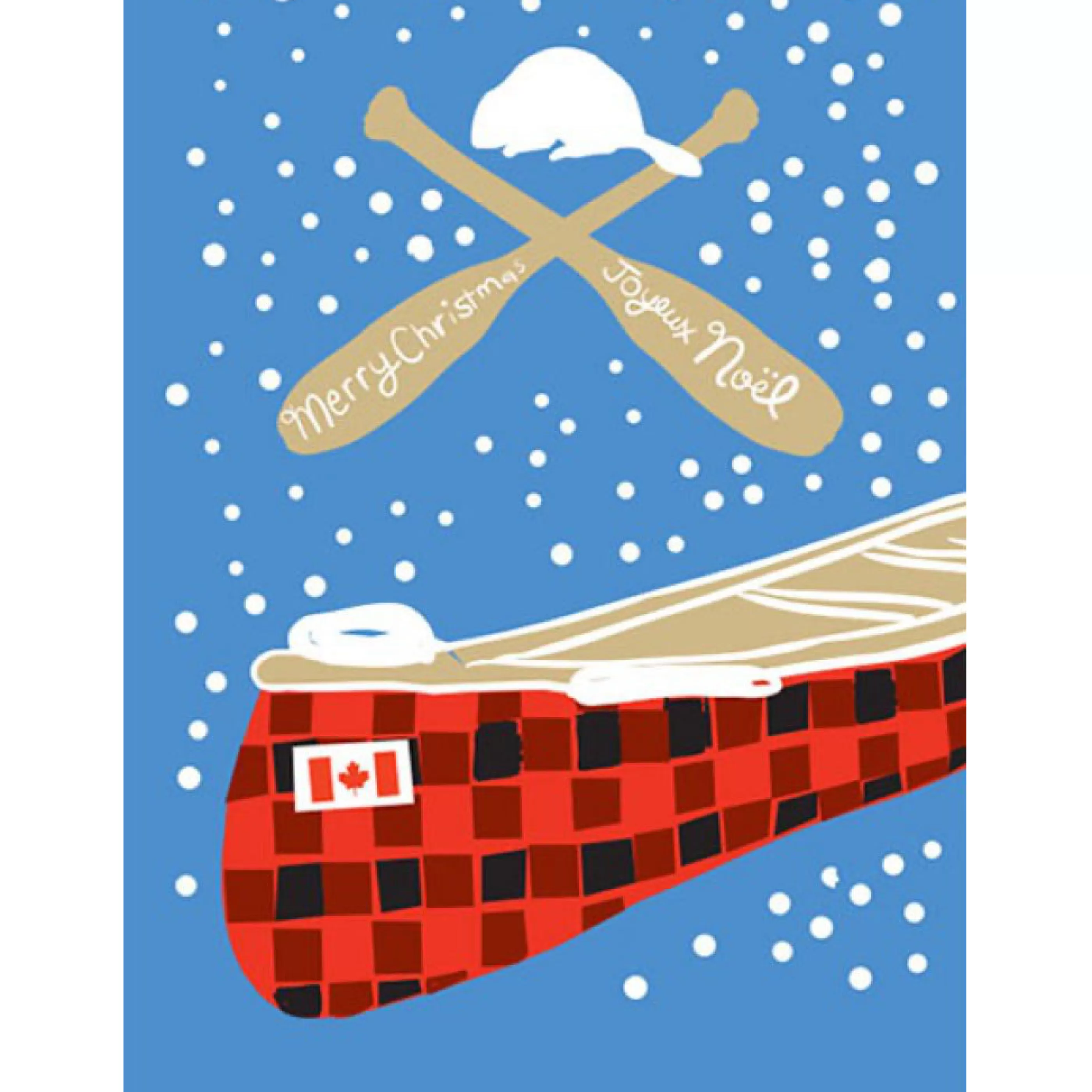 Wendy Tancock Plaid Canoe Christmas Card Flash Sale