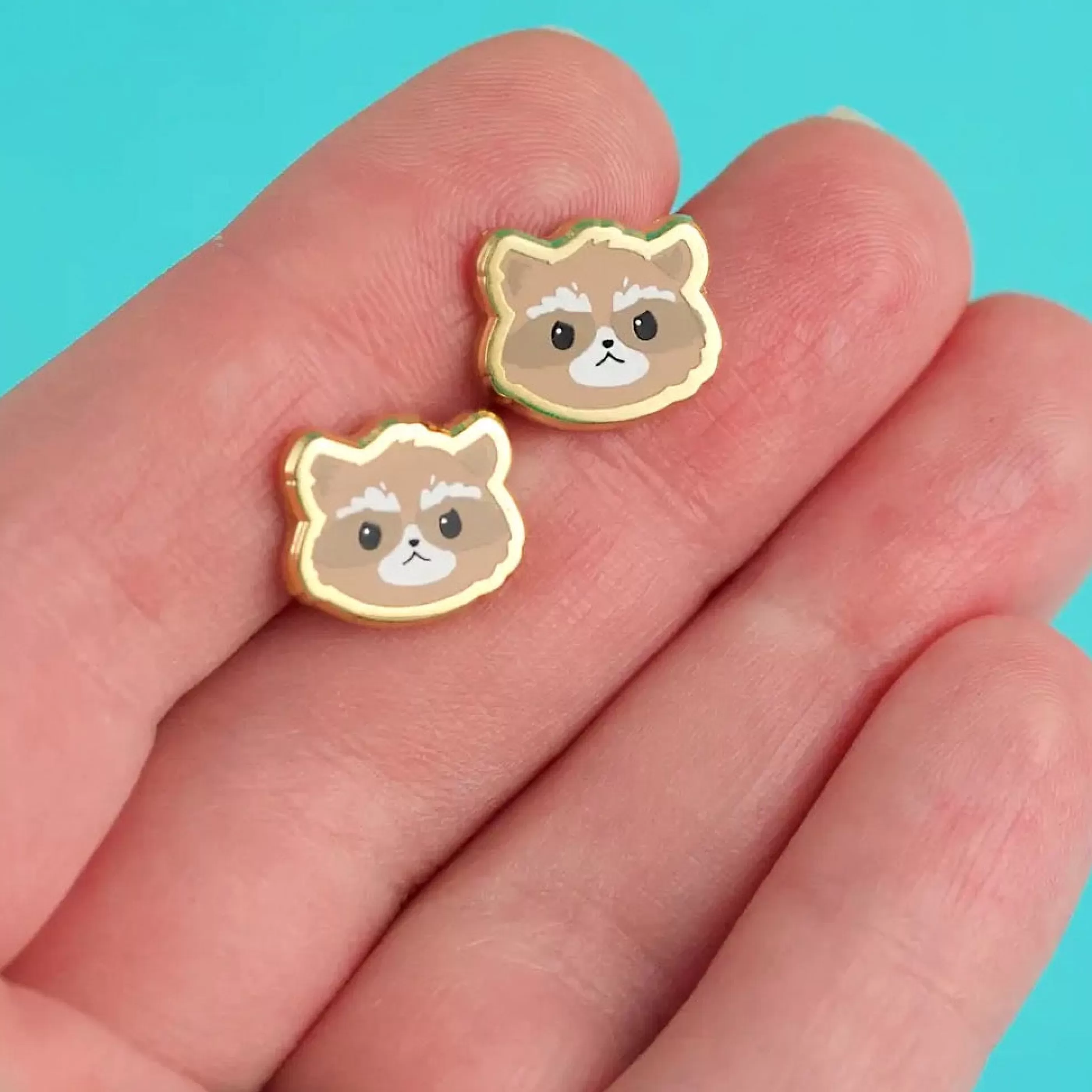 LuxCups Creative Jewellery>Raccoon Earrings