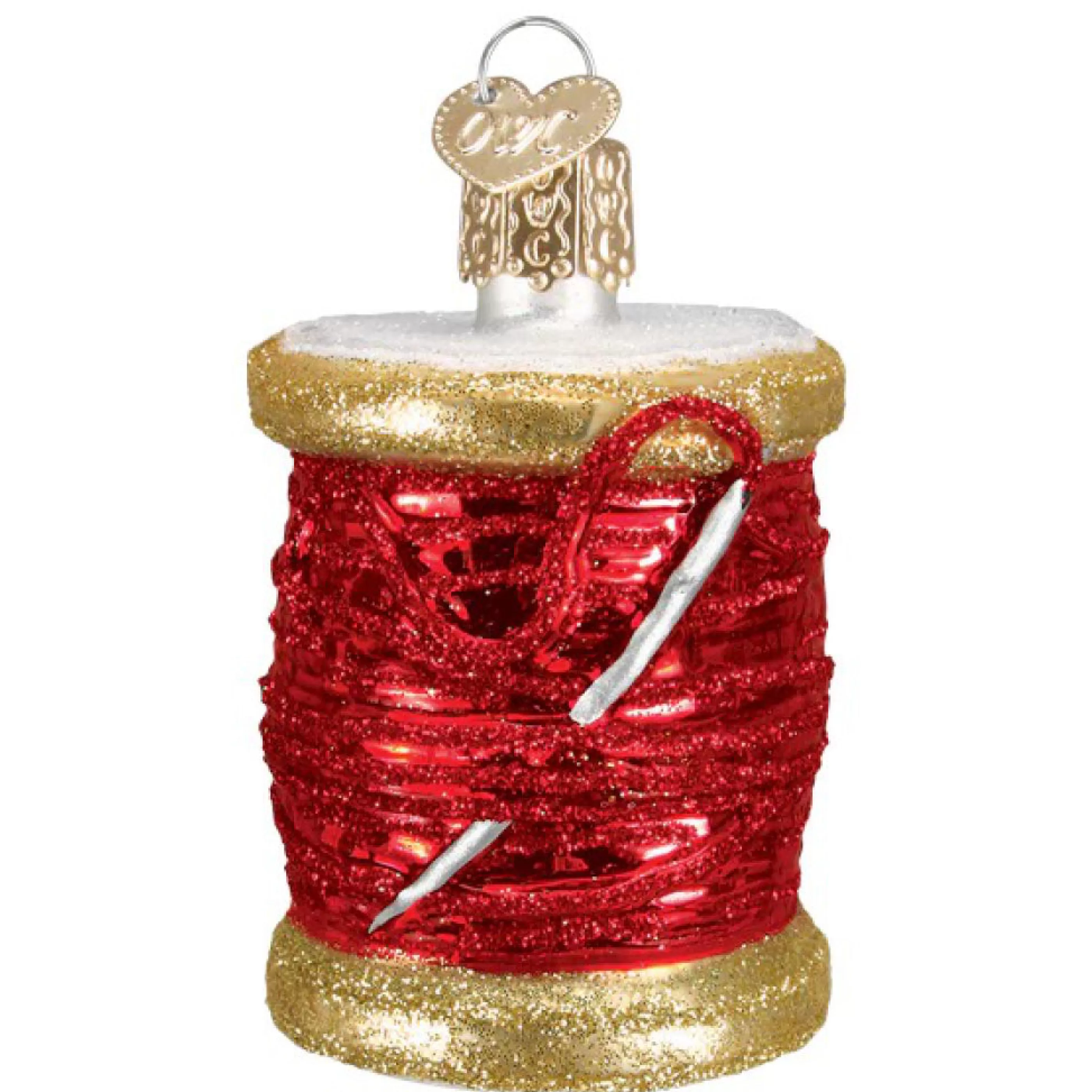 Old World Christmas Red Spool Of Thread Ornament Flash Sale