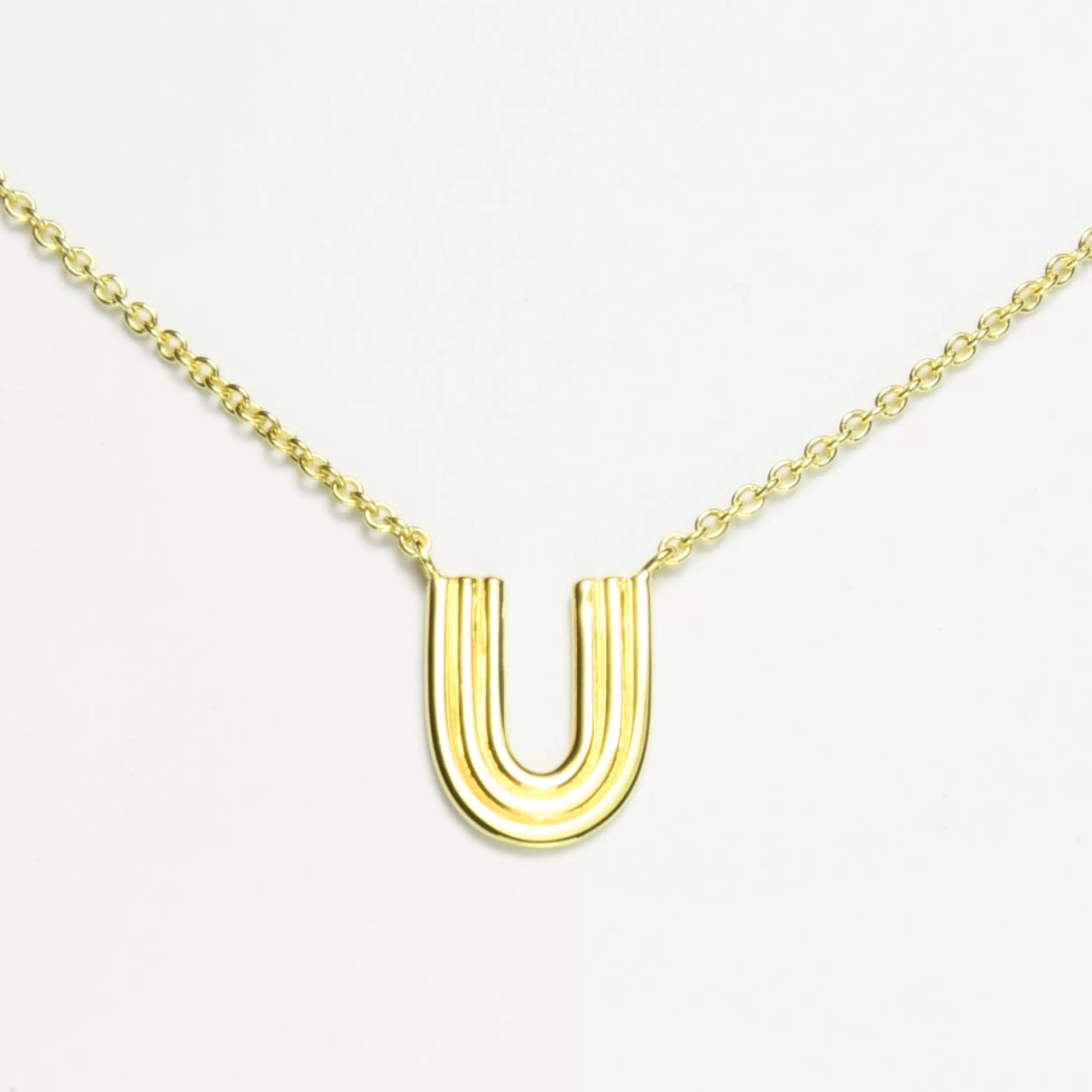 Tashi Jewellery>Ridged Arc Necklace 14K Gold Vermeil