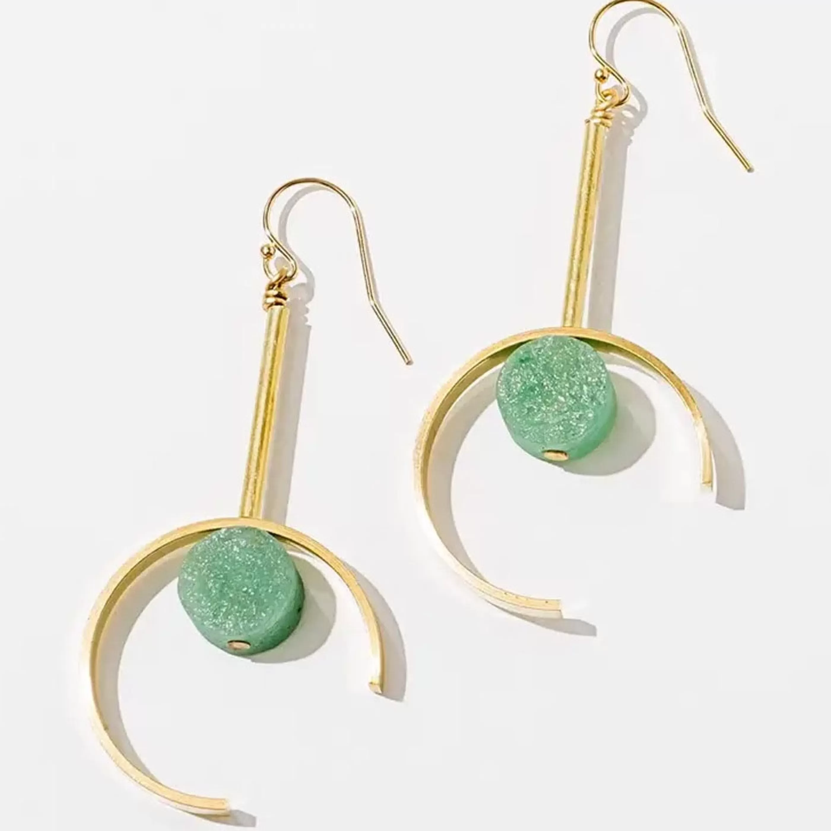 Larissa Loden Jewellery>Santorini Earrings Green Aventurine