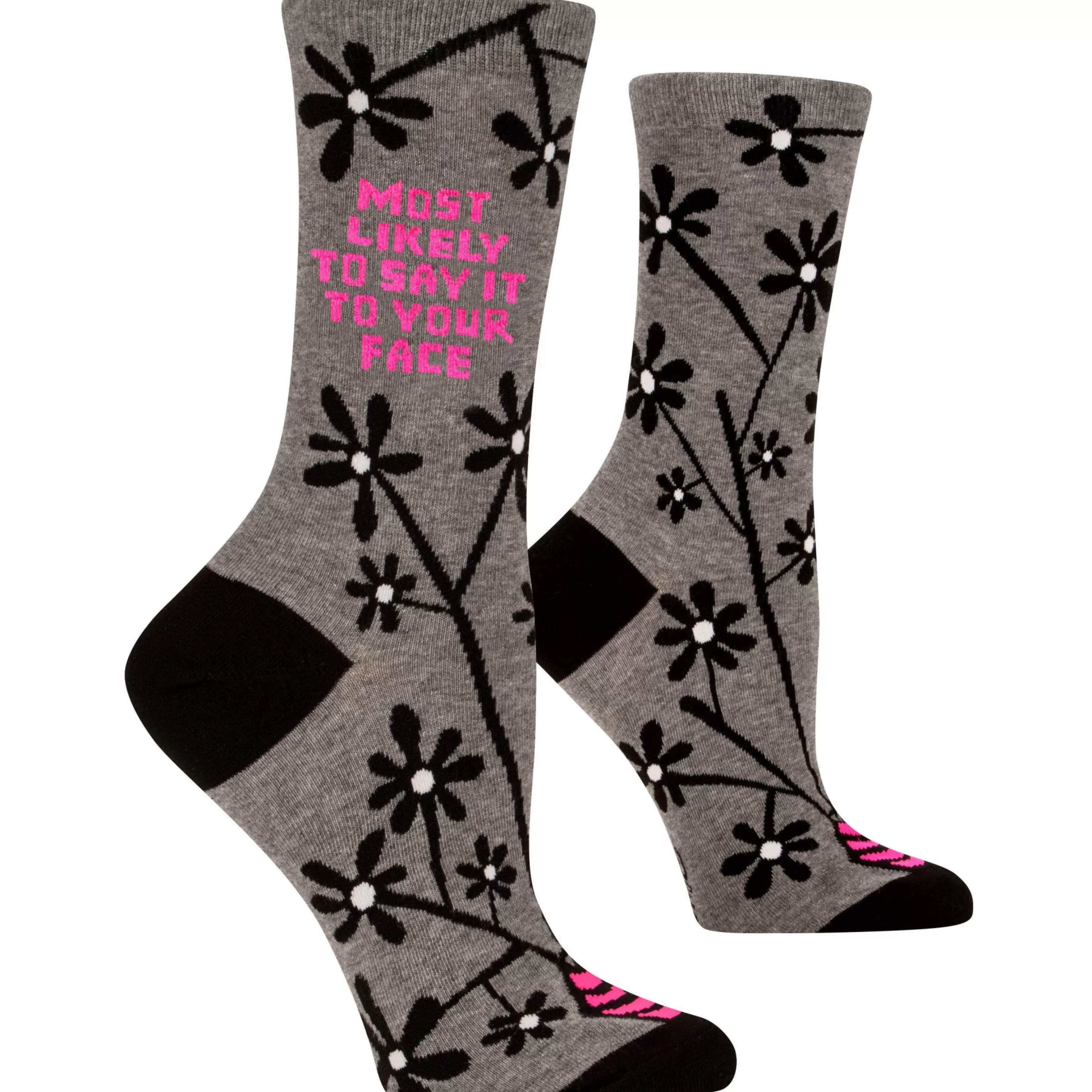 Blue Q Women's Socks>Say It To Your Face Crew Socks