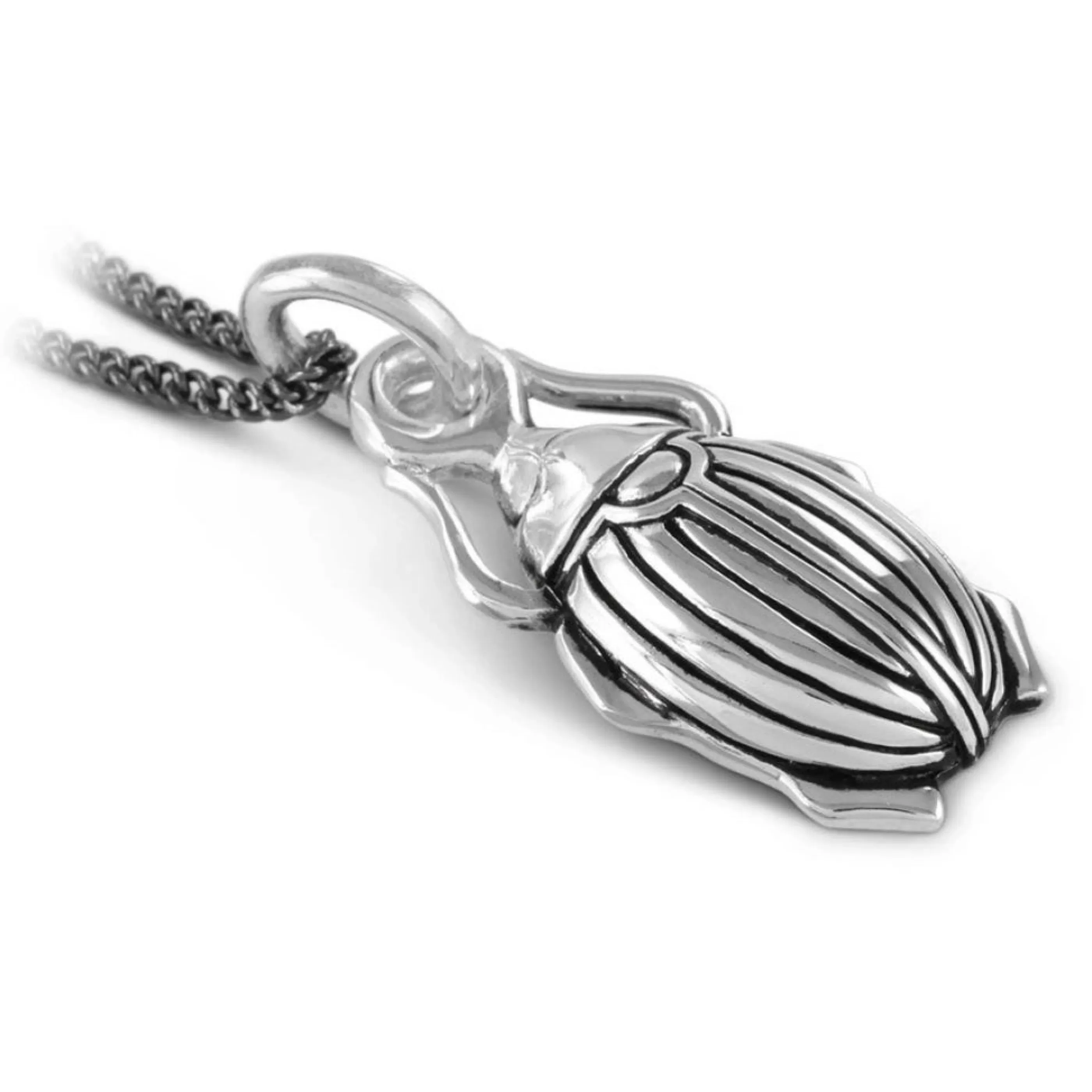 Lost Apostle Jewellery>Scarab Beetle Necklace Silver