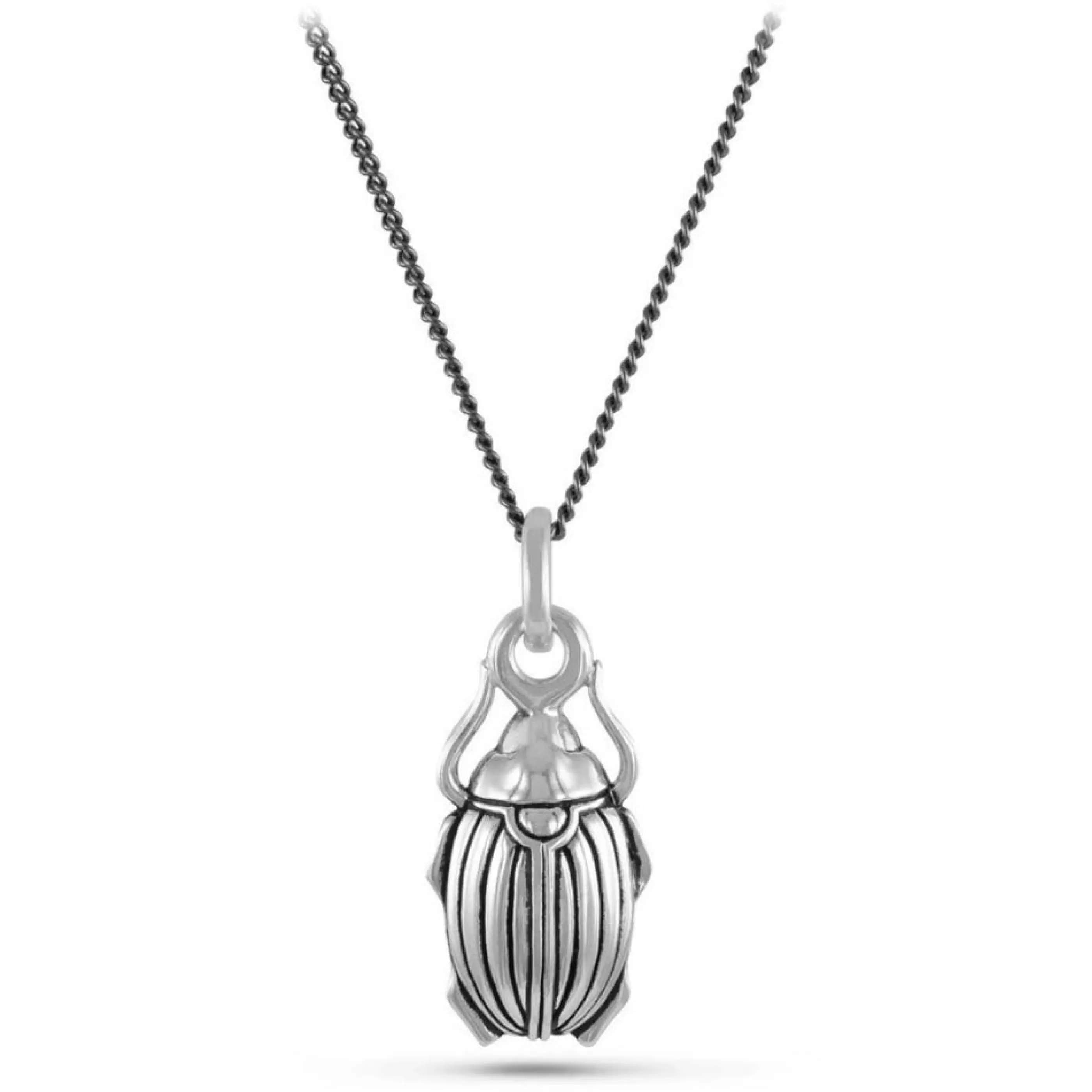 Lost Apostle Jewellery>Scarab Beetle Necklace Silver