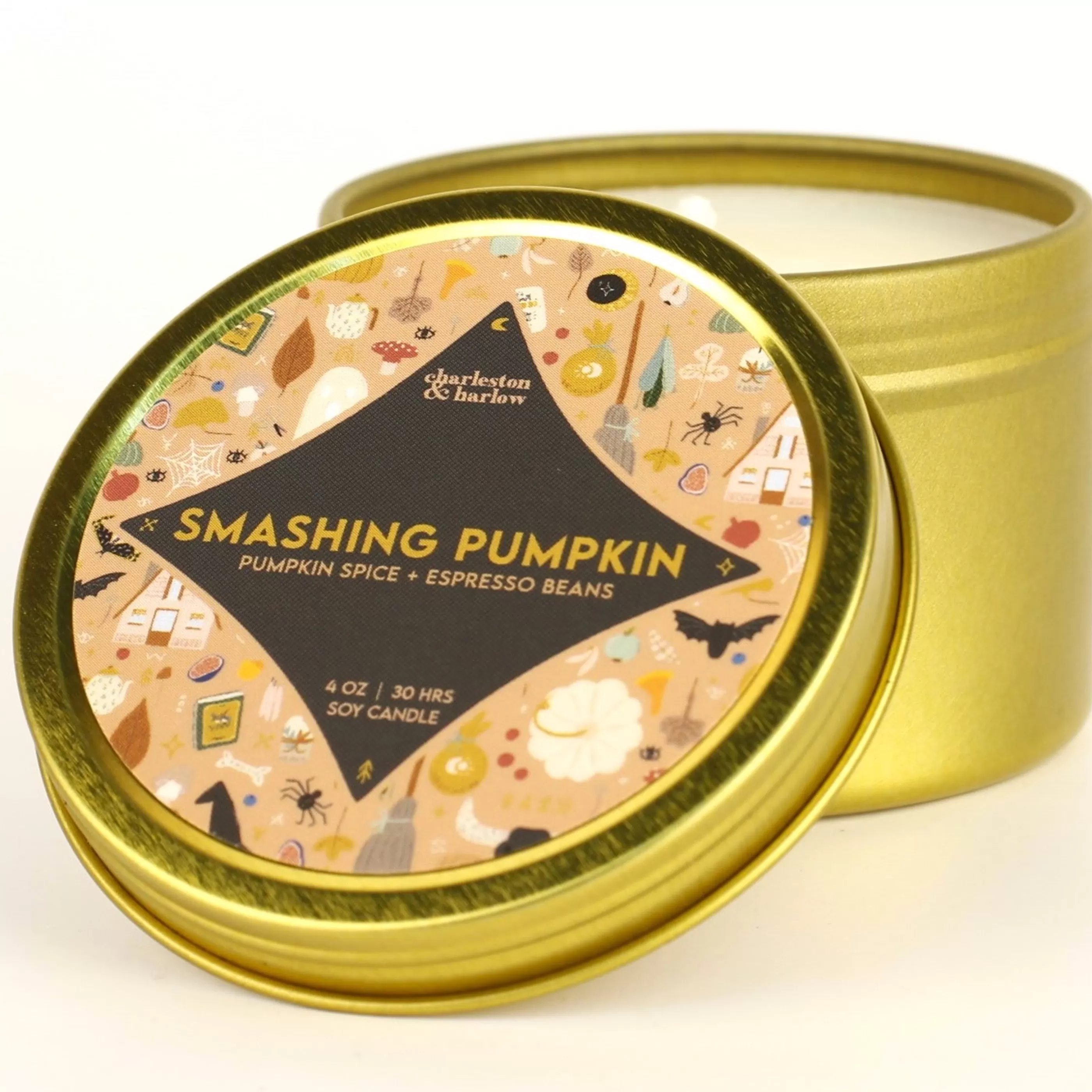 Charleston & Harlow Candle Co. Candles & Home Fragrances>Smashing Pumpkin Soy Wax Candle Travel Tin