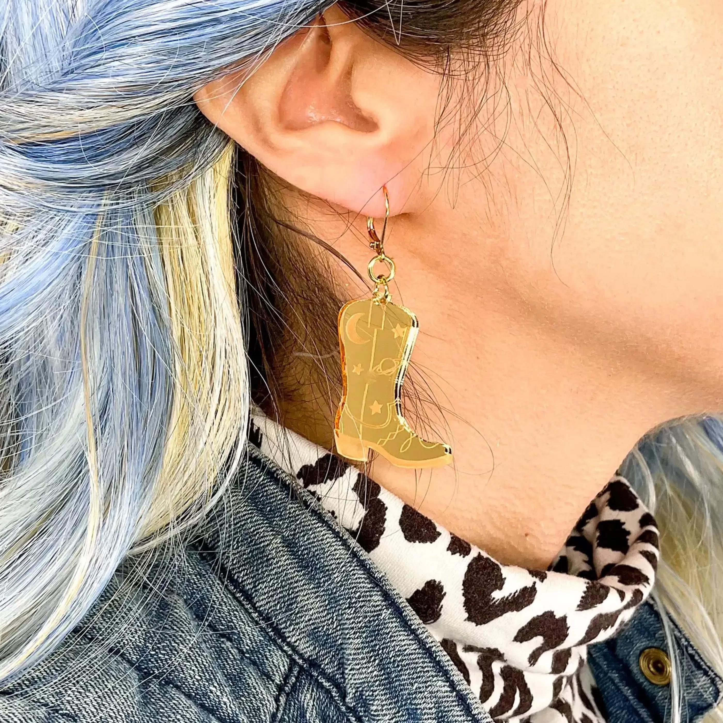 Vinca Jewellery>Space Cowboy Boot Dangle Earrings