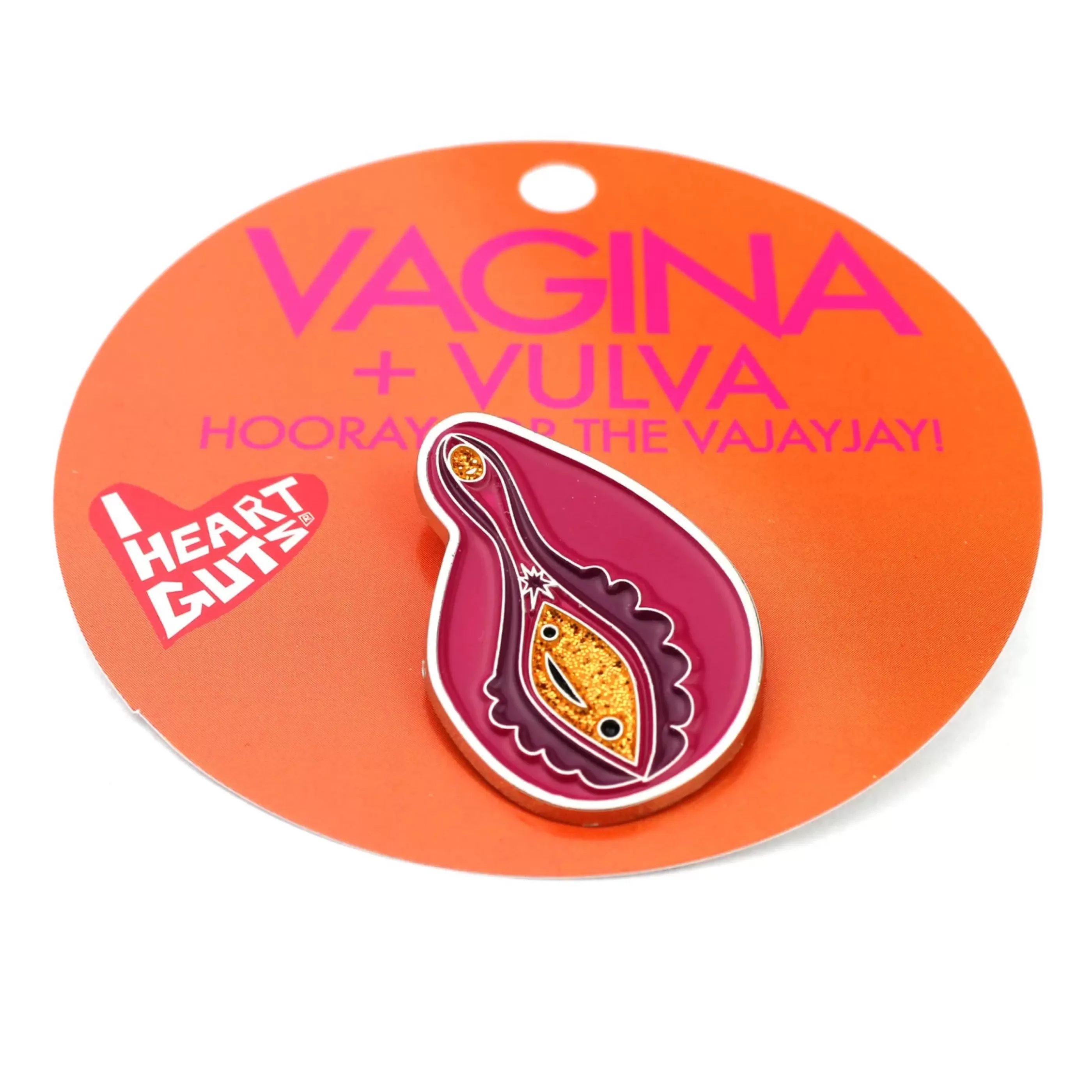 I Heart Guts Pins, Patches & Keychains>Sparkly Vagina And Vulva Enamel Pin