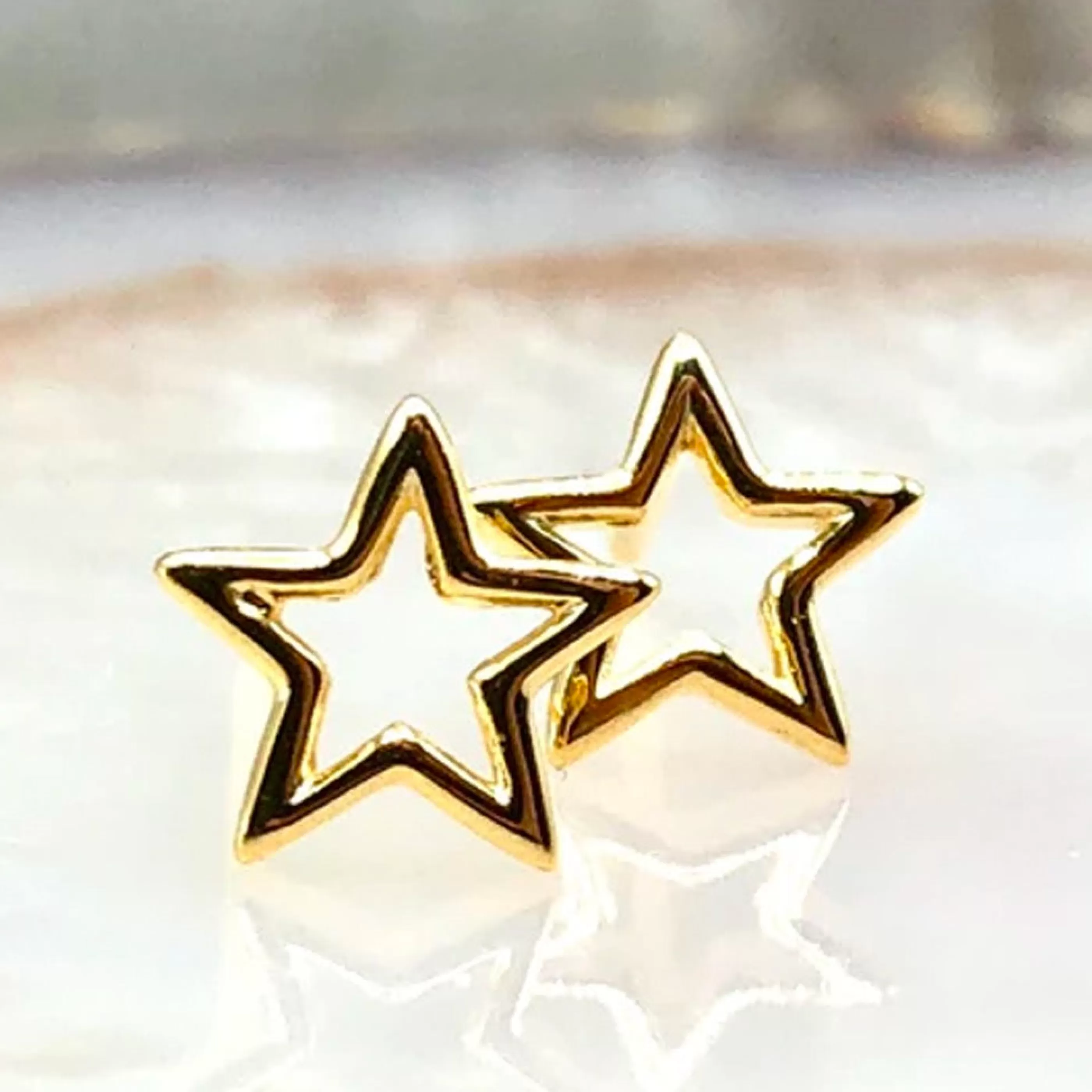 Howling Dog Artisan Jewellery Jewellery>Stars Studs Gold Vermeil