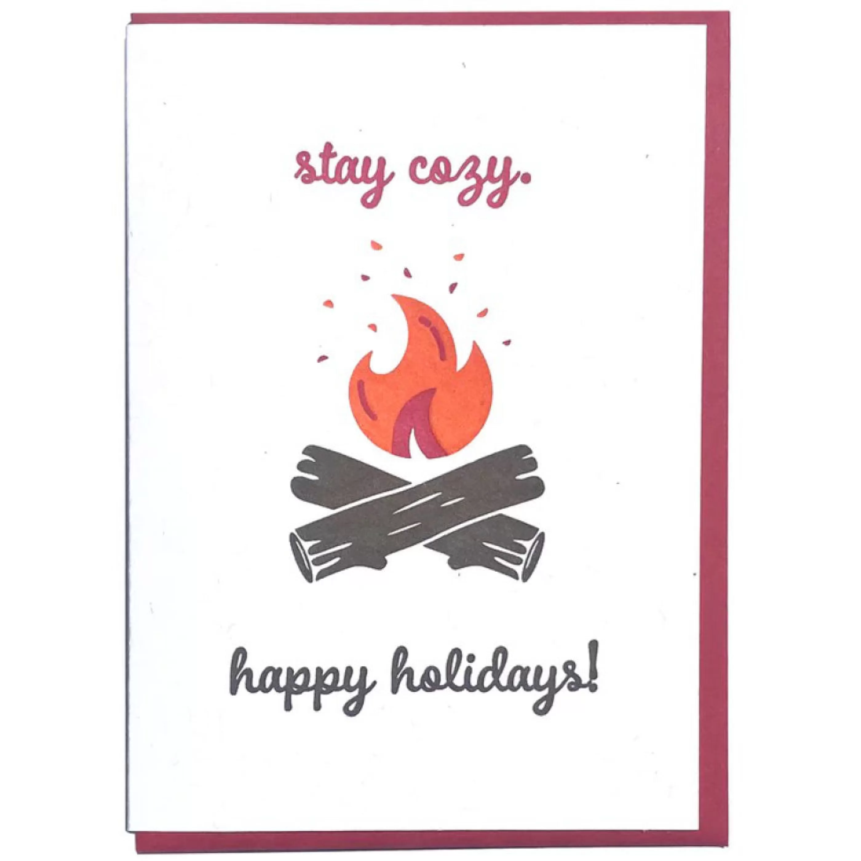 Lady Pilot Letterpress Stay Cozy Holiday Card Cheap