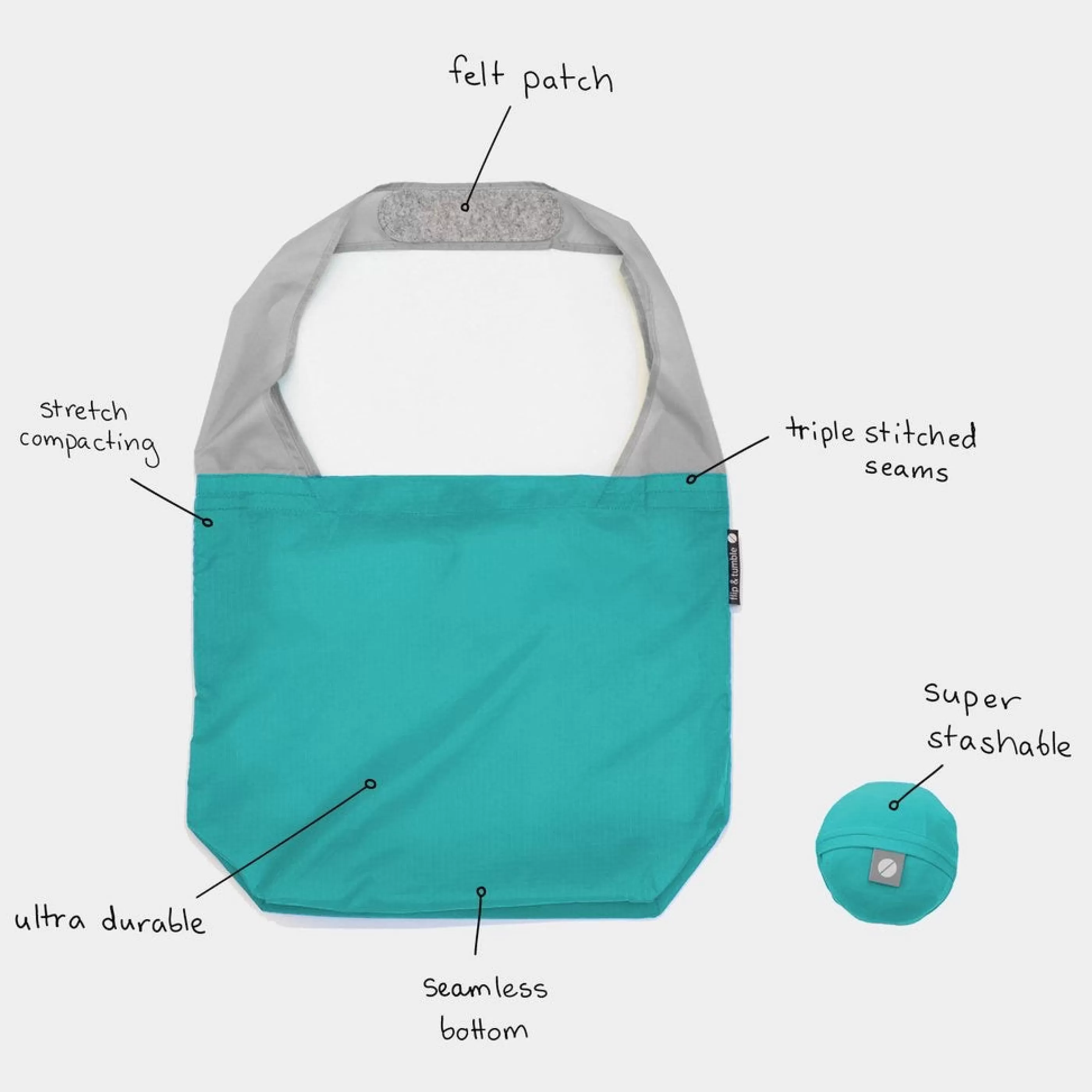 flip & tumble Bags>Teal 24-7 Bag