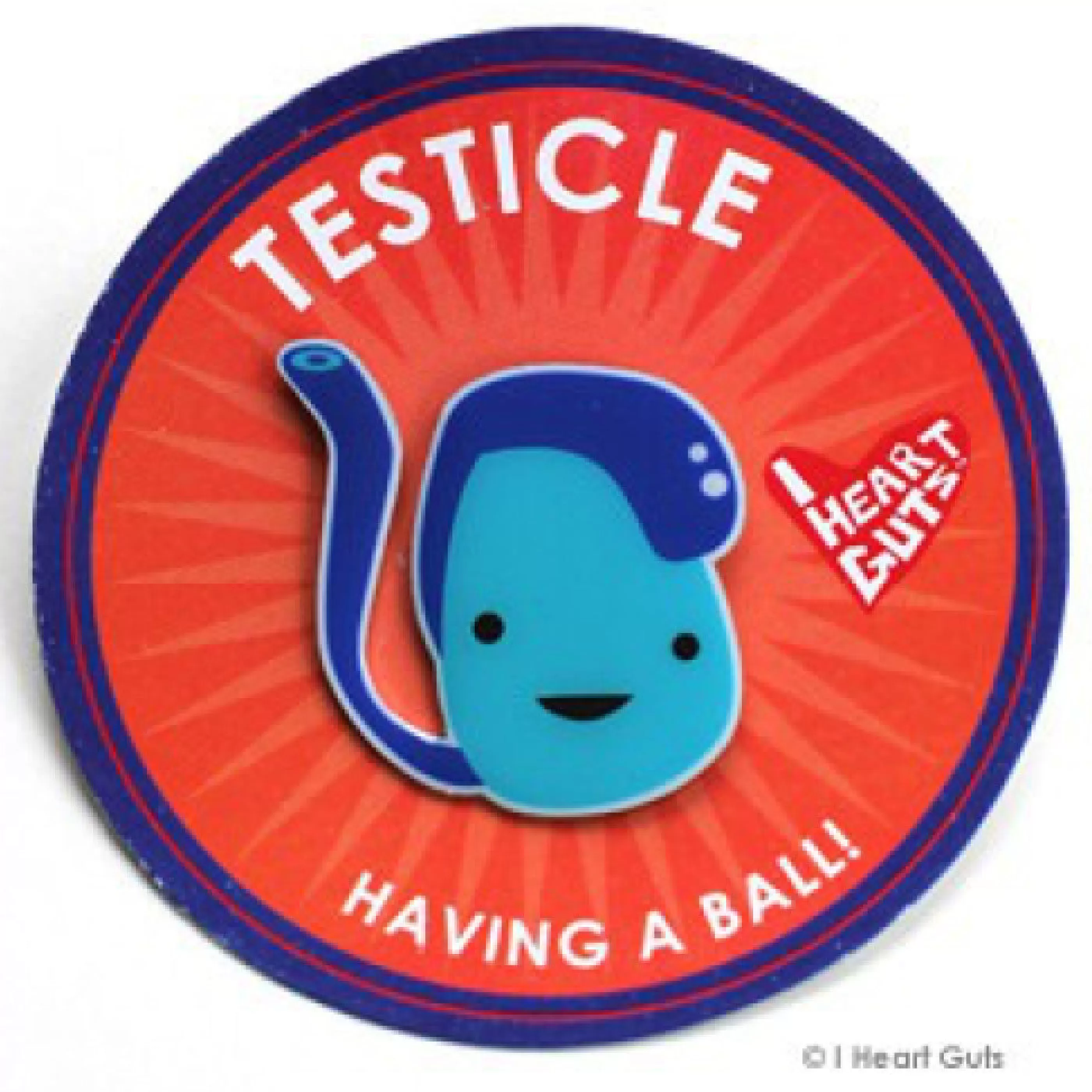 I Heart Guts Pins, Patches & Keychains>Testicle Lapel Pin