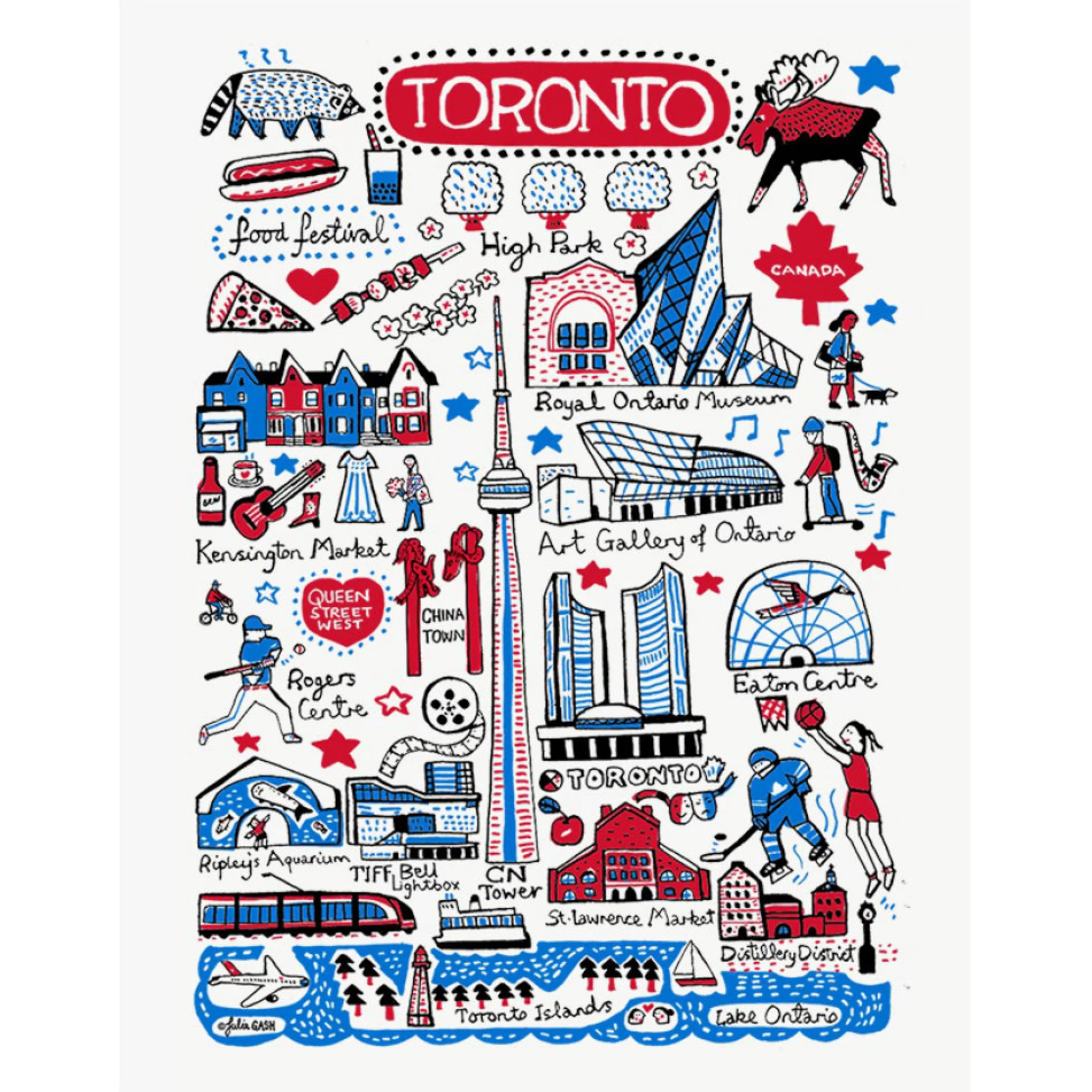 Lifestyle Market Bags>Toronto Cityscape Tote Bag