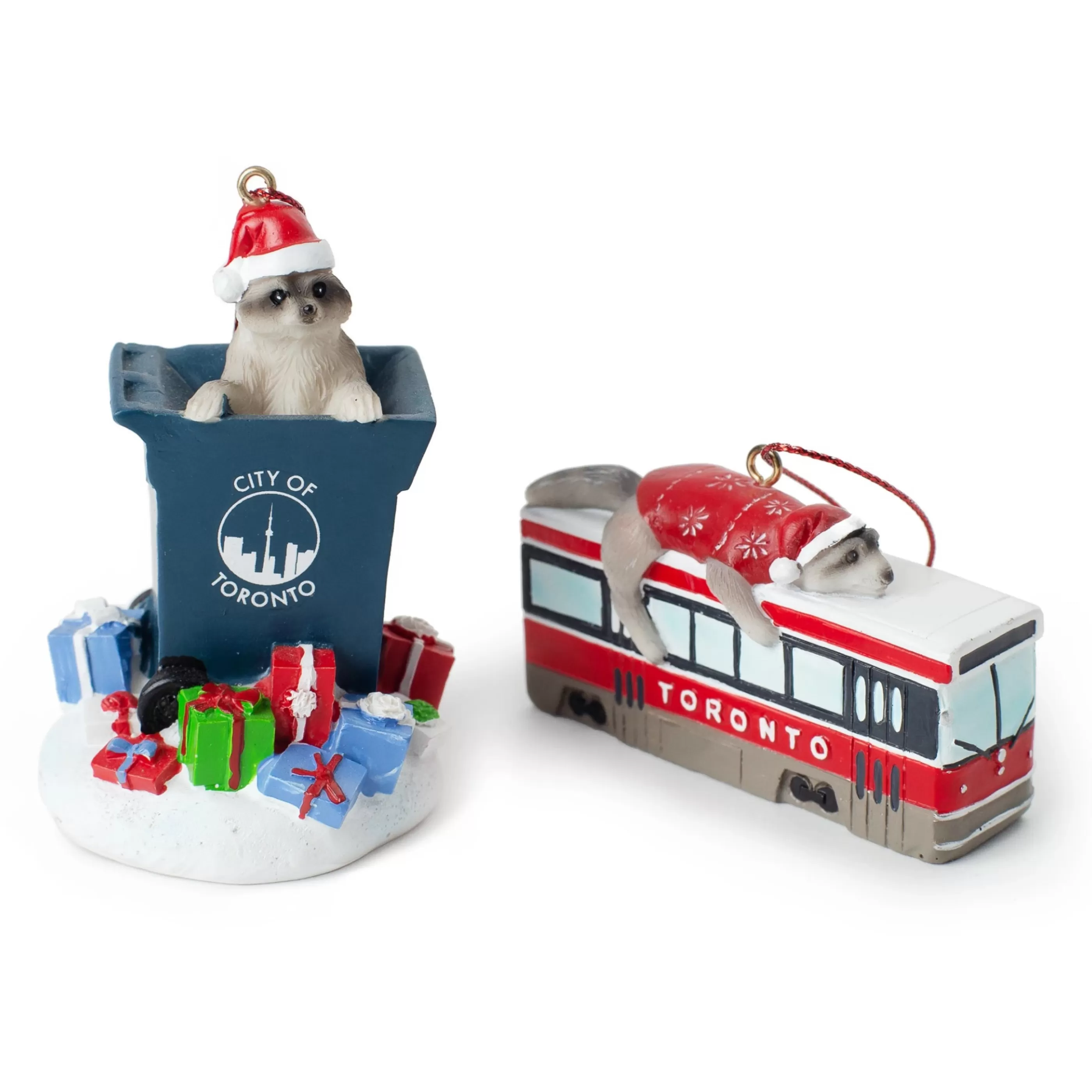 Main and Local Toronto Raccoon Ornament Set Flash Sale