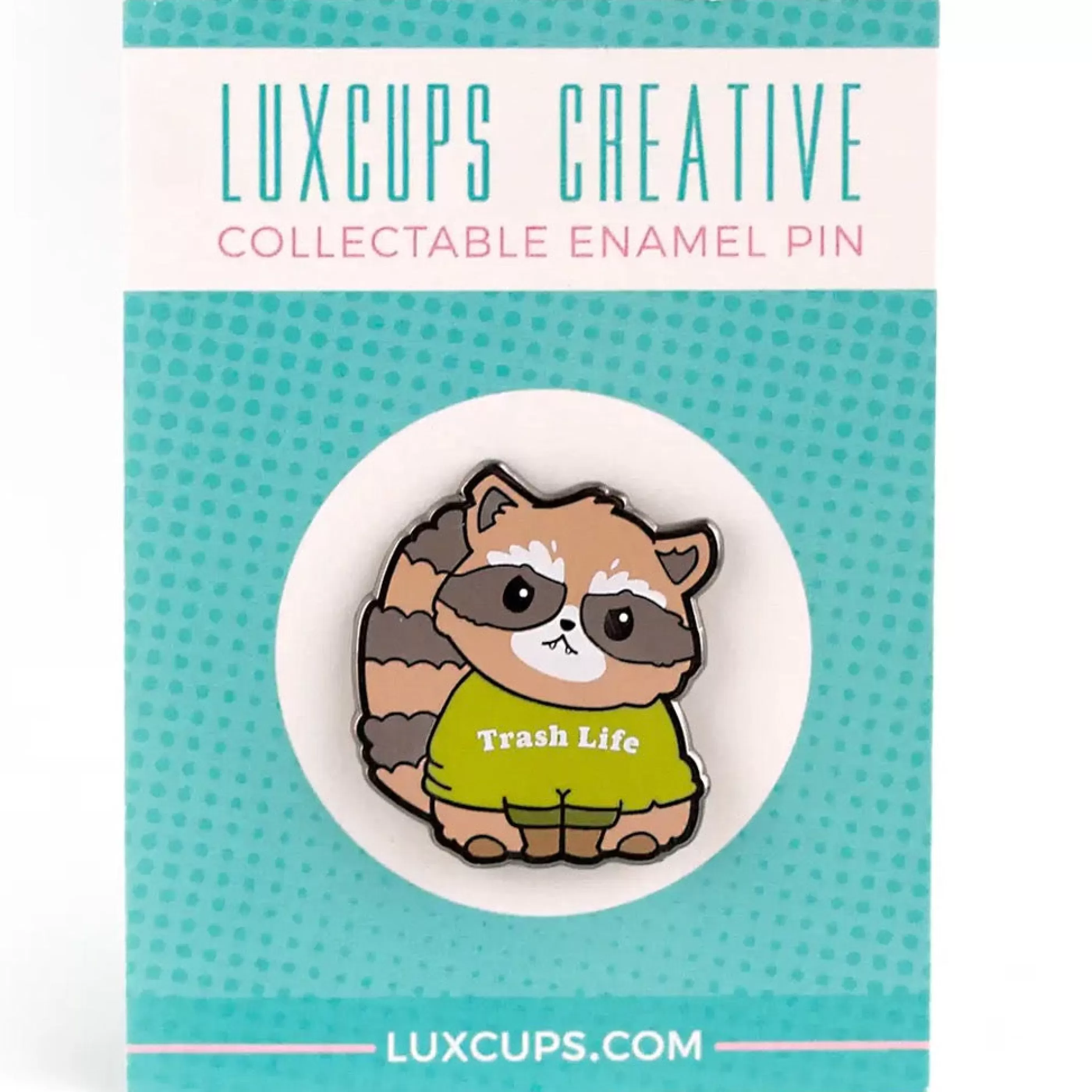 LuxCups Creative Pins, Patches & Keychains>Trash Life Raccoon Pin