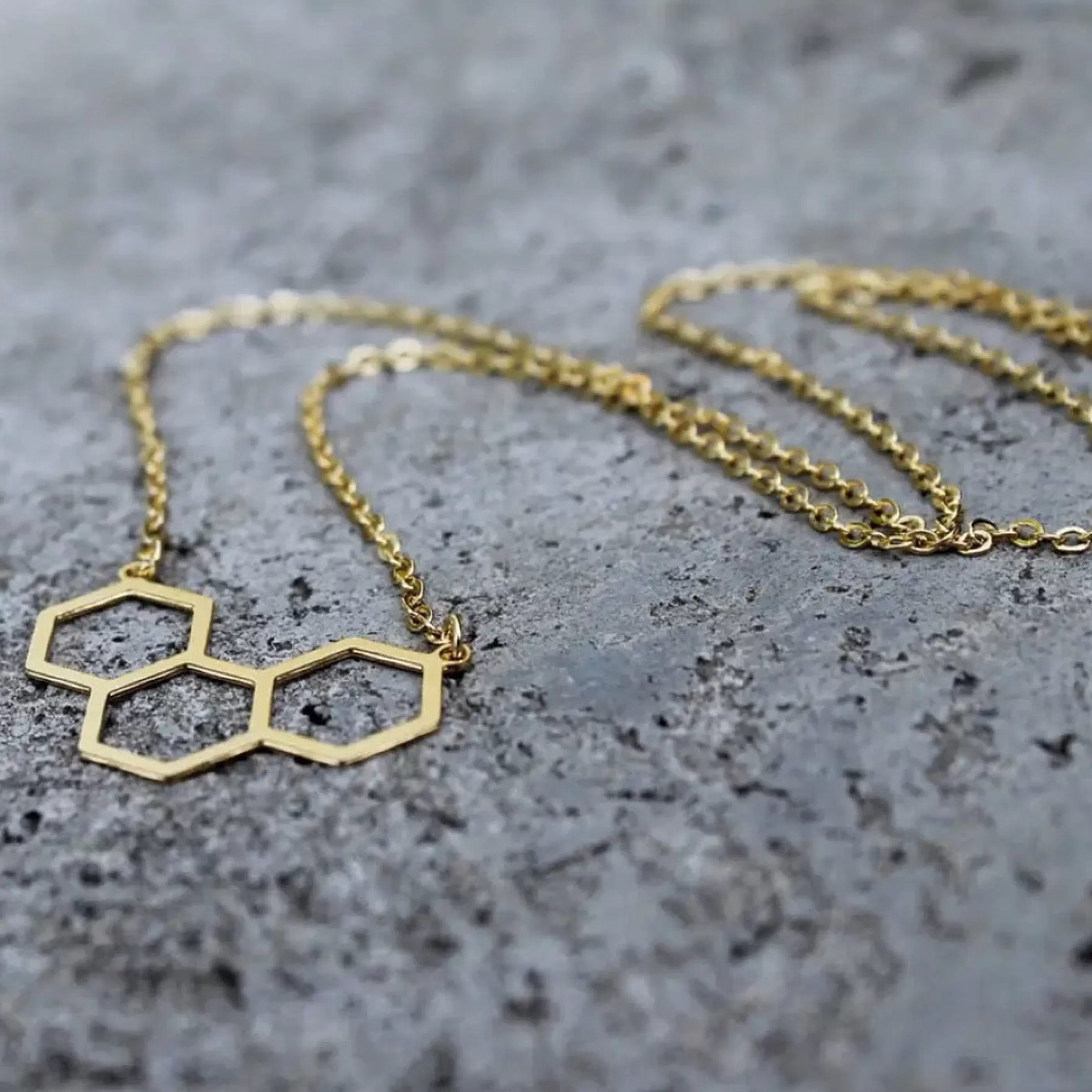 Vintage Acorn Jewellery>Triple Hexagon Necklace