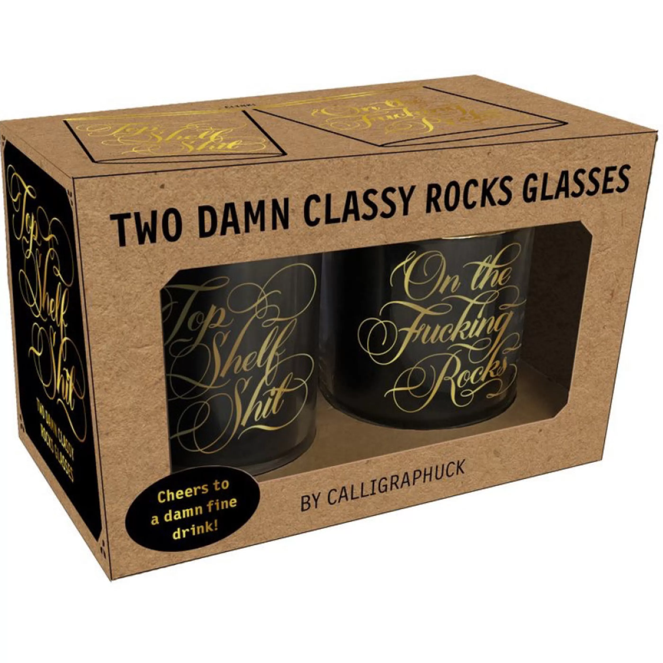 Chronicle Books Barware>Two Damn Classy Rocks Glasses