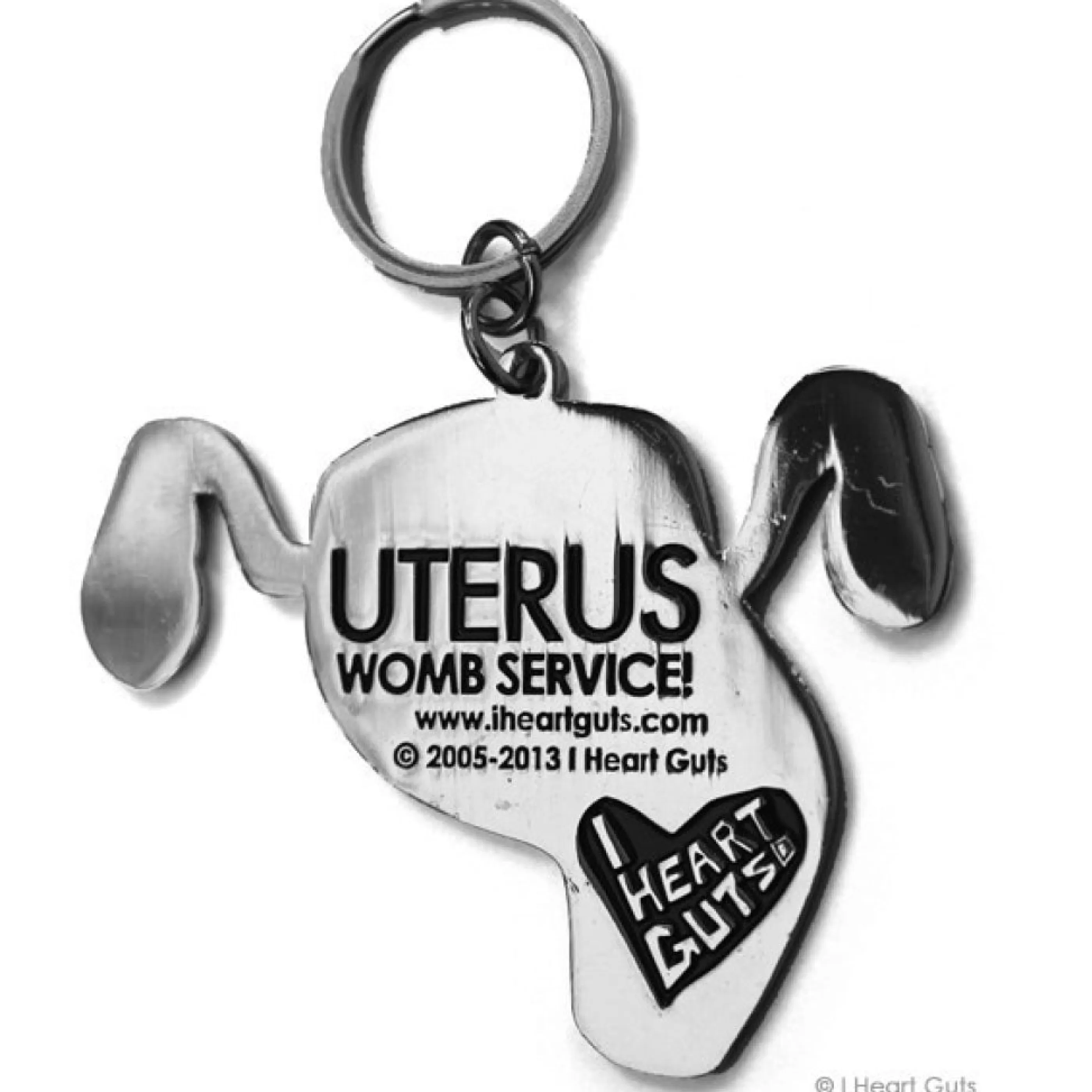 I Heart Guts Pins, Patches & Keychains>Uterus Key Chain