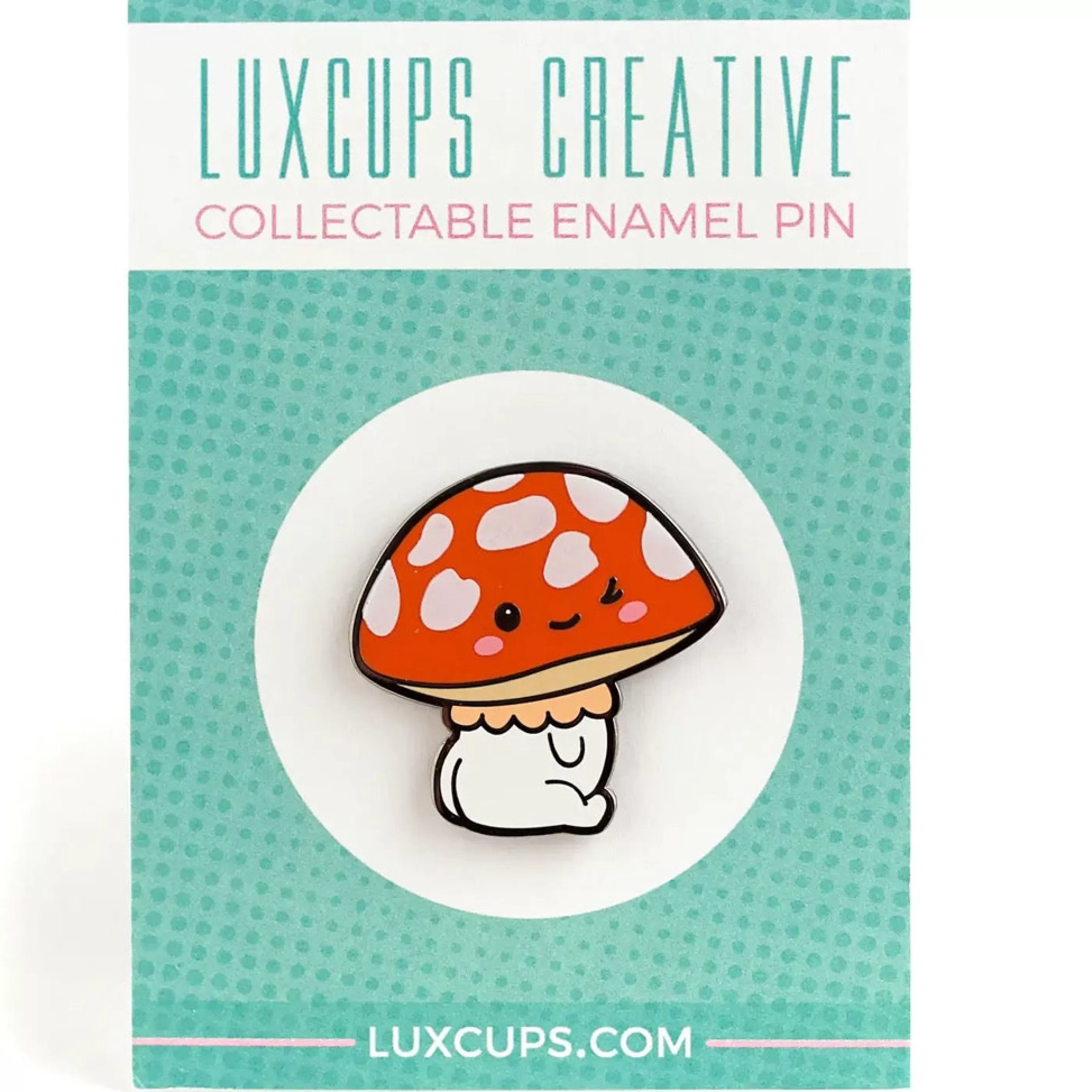 LuxCups Creative Pins, Patches & Keychains>Winking Mushroom Pin