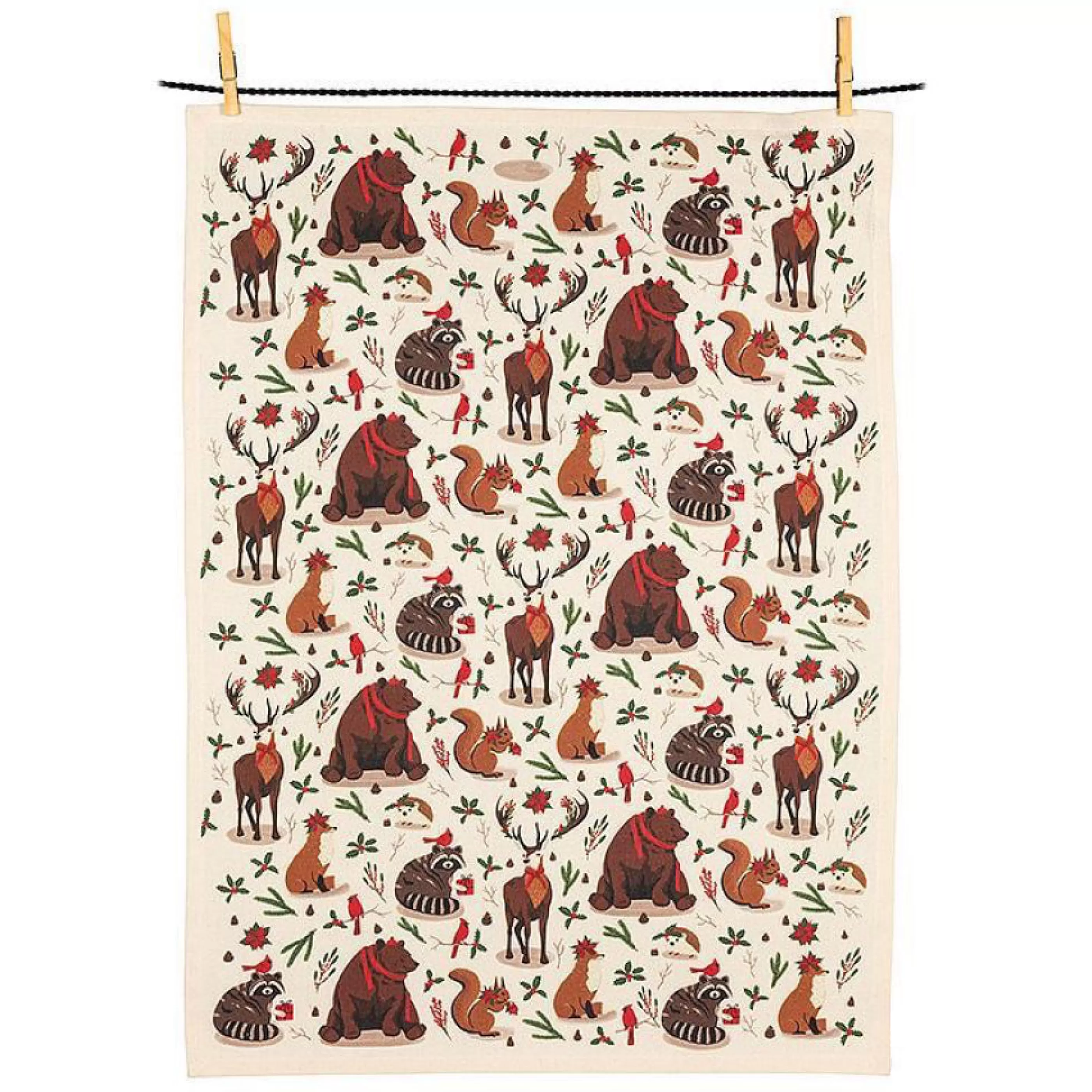 Abbott Collection Winter Animals Kitchen Towel Hot