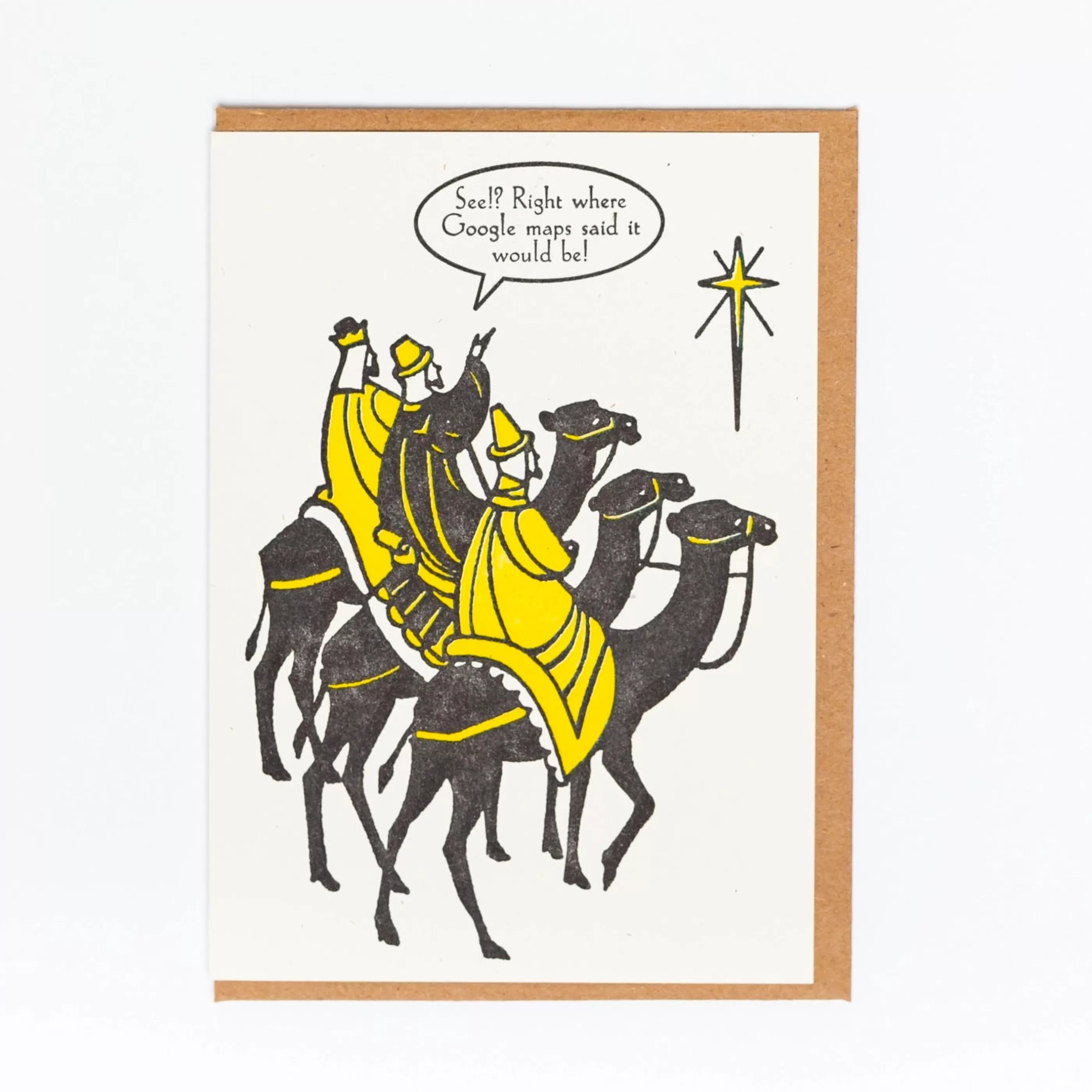 Lady Pilot Letterpress Wise Men Card Outlet