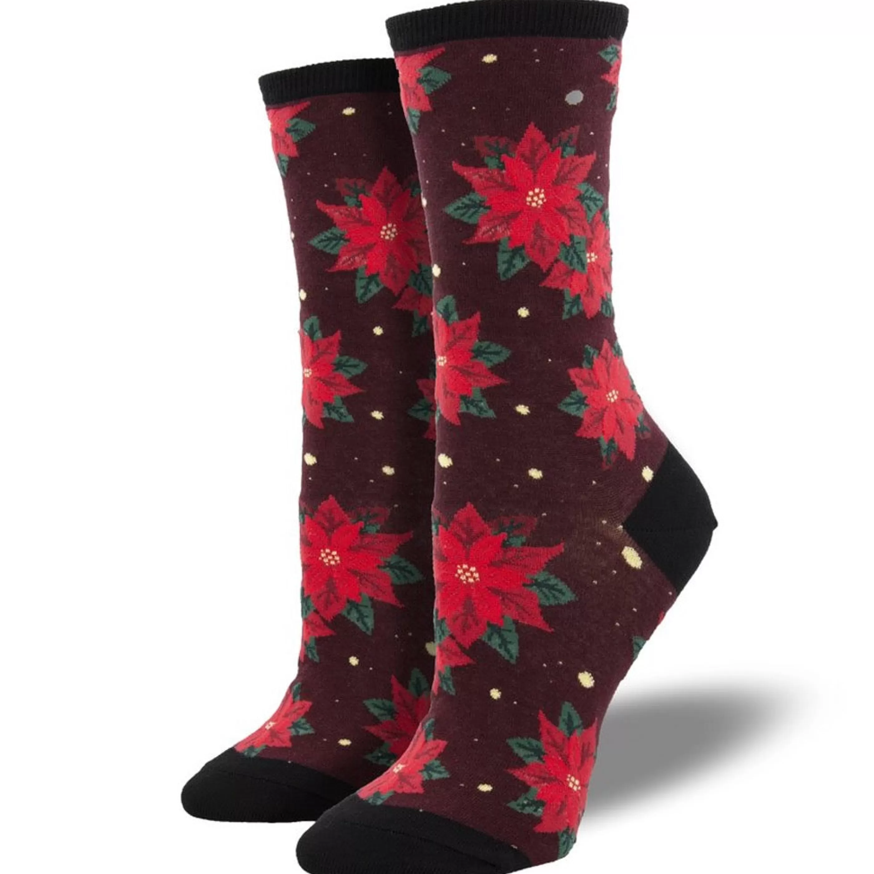 SockSmith Women's Poinsettia Socks Crimson Best Sale