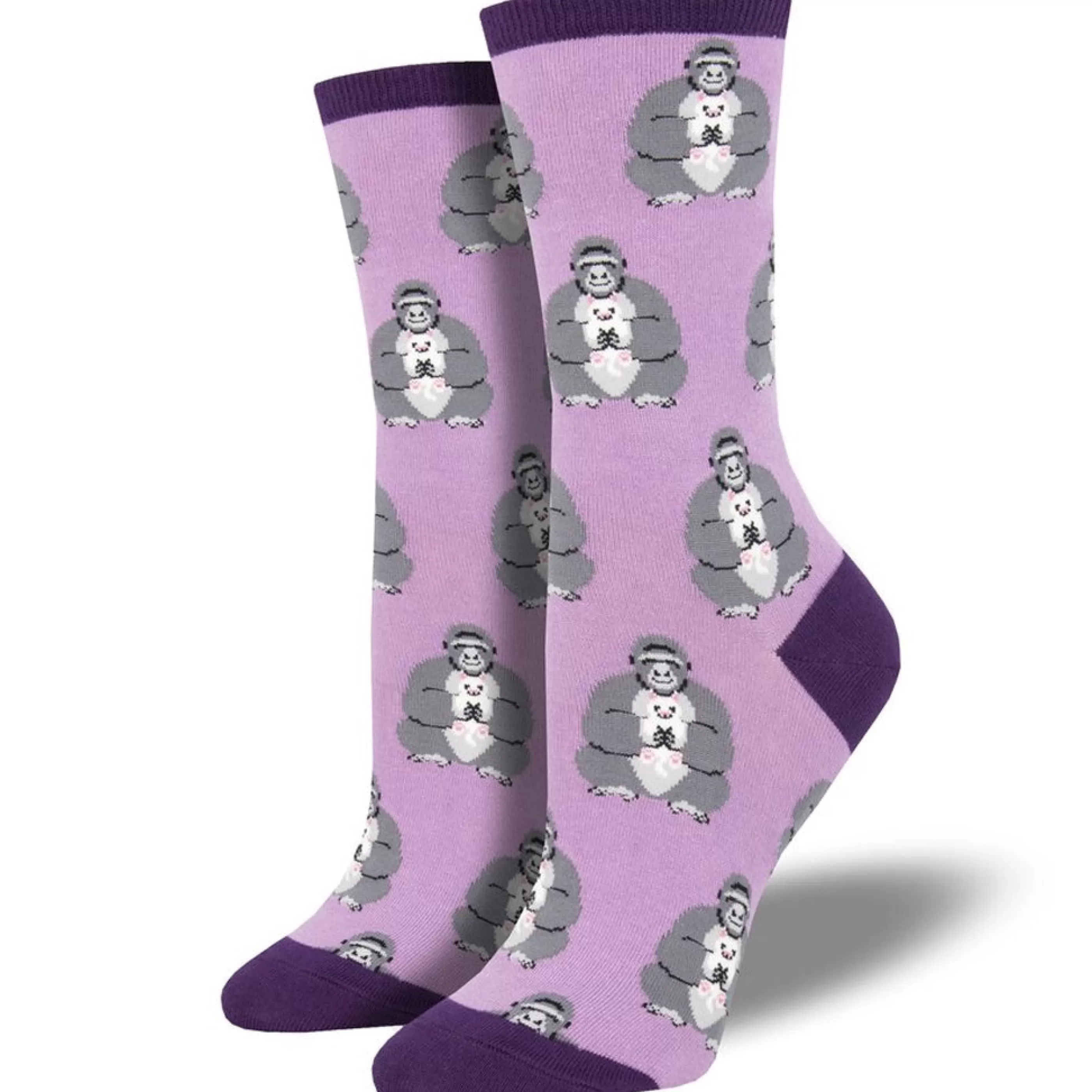 SockSmith Women's Socks>Women's Unlikely Friends Crew Socks Purple