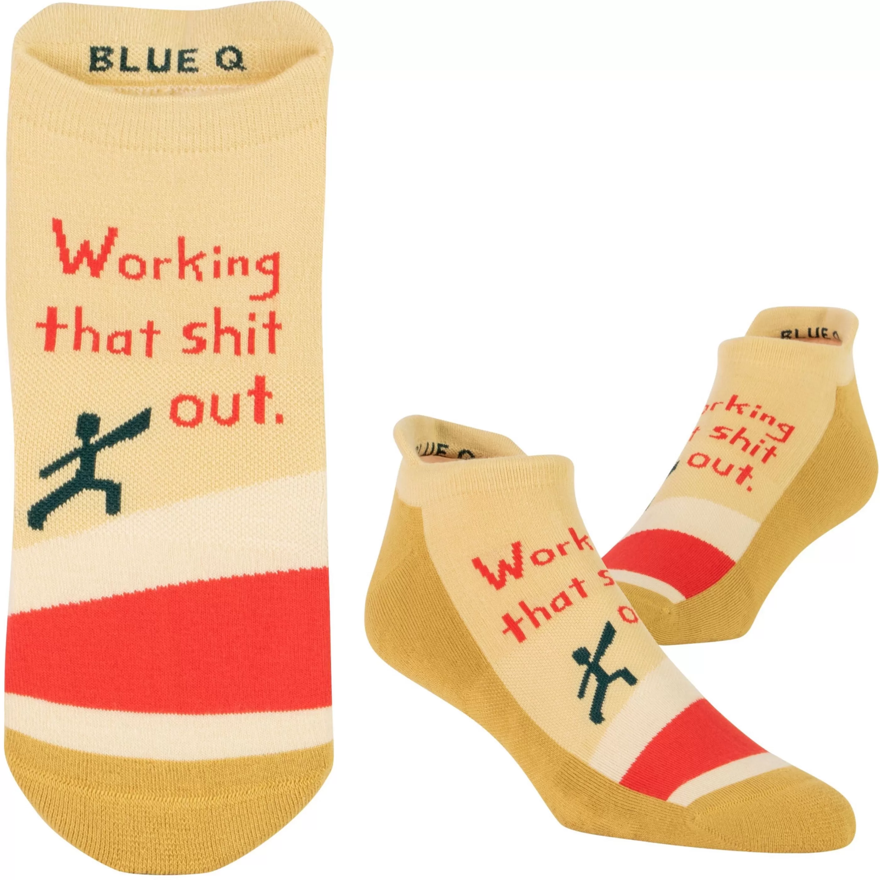 Blue Q Men's Socks>Working That Shit Out Sneaker Socks