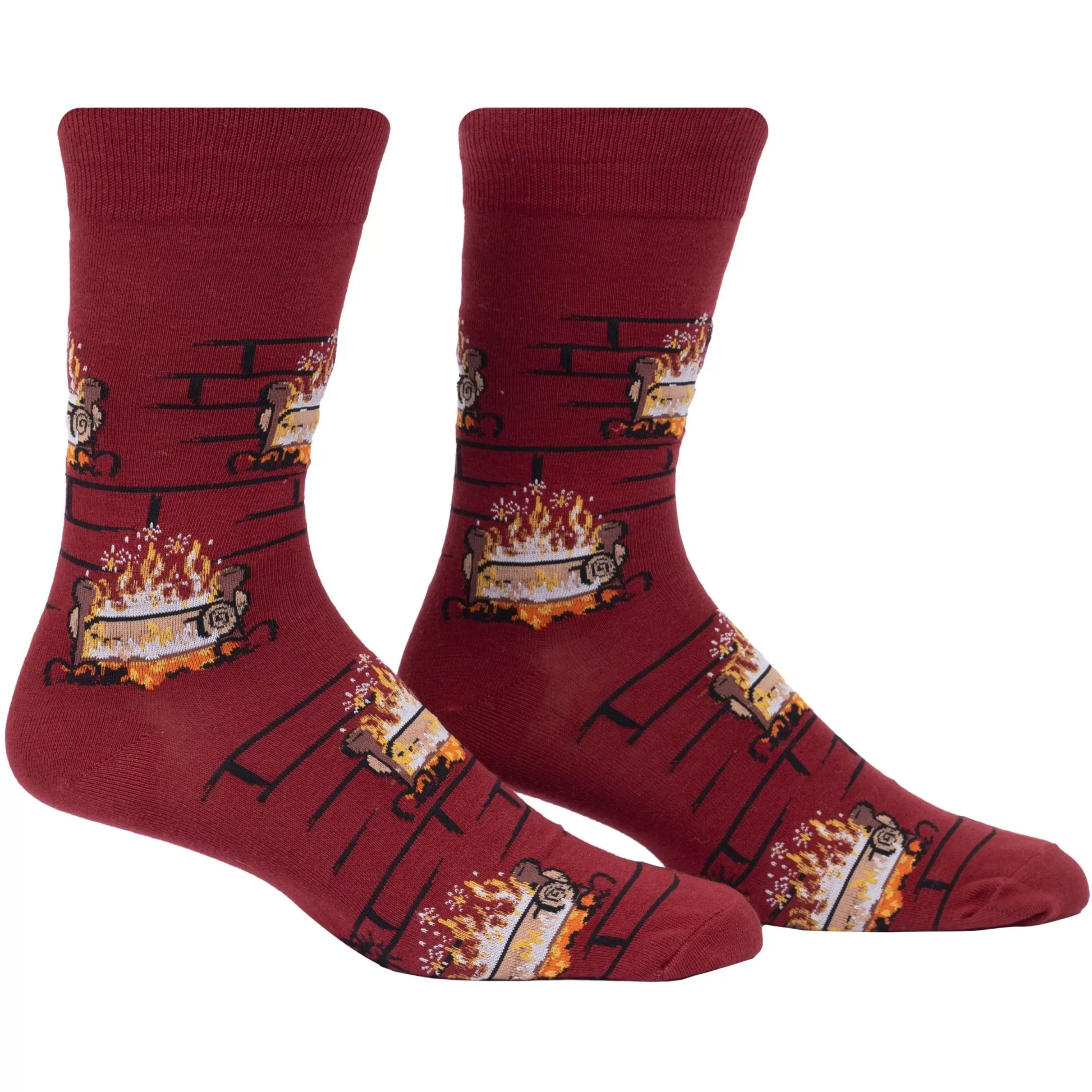 Sock It To Me Men's Socks>Yule Log Men's Crew Socks